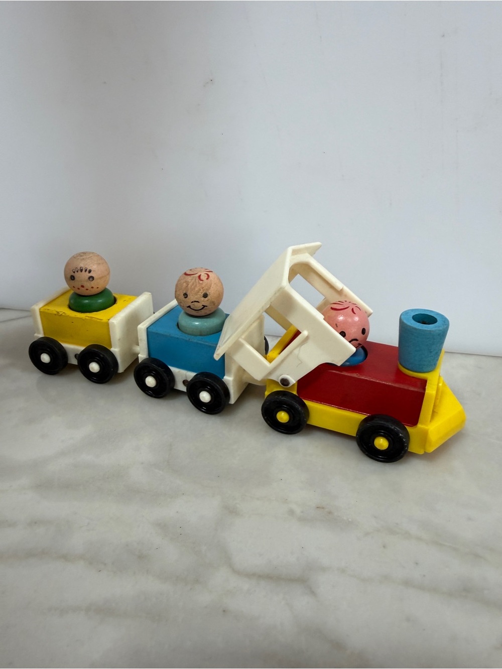 Fisher Price Classic Wooden Pull-Along Train Toy with figurines 3